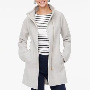J CREW: Wool-blend button-neck city coat Size:16